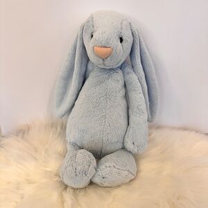 Retired Bashful Beau Bunny Jellycat Pale Blue Size Large 16". Old Printed Tag